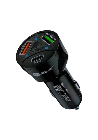 Apera Bn72 55w Araç İçi Çakmaklık Hızlı Şarj Aleti Pd Quick Charger 2 Usb 1 Type-c Çıkış