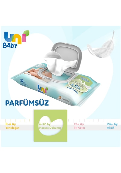 Uni Baby Islak Havlu Hassas Dokunuş 52 Yaprak 18'li Set 936 Yap