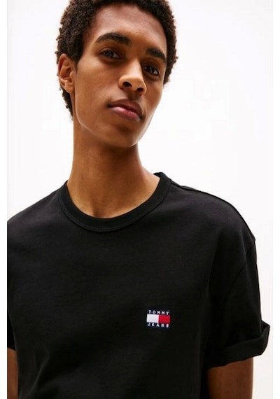 Tommy Hilfiger Tommy Jeans Erkek Siyah Bisiklet Yaka T-shirt Siyah