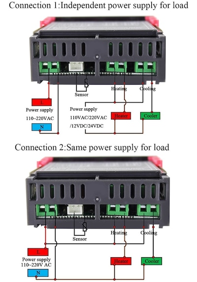 Stc-1000 Dijital Sıcaklık Kontrol Cihazı Termostat Termoregülatör İnkübatör Siyah Stc1000 12v