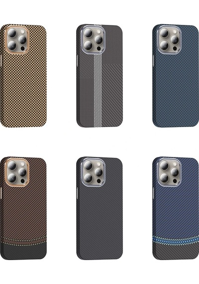 Apple Uyumlu iPhone 15 Pro Max Kılıf Magsafe Şarj Özellikli Karbon Fiber Görünümlü Redclick Gros Kapak Gri-siyah
