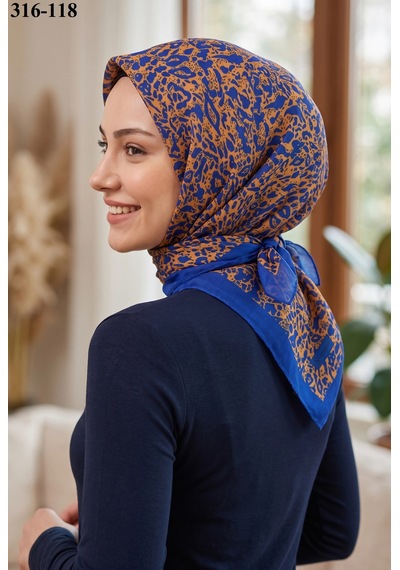 Sharell Desenli Soft Pamuk Eşarp 316-118 Çok Renkli