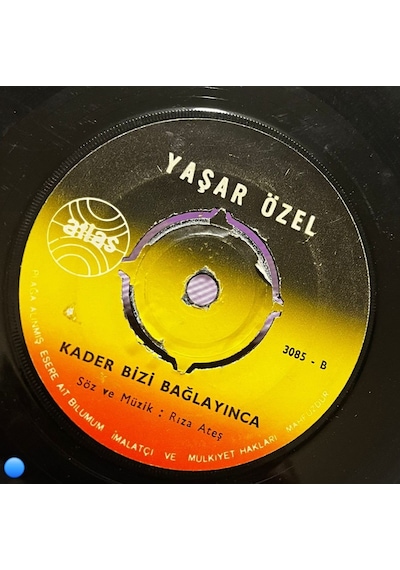 Yaşar Özel - Ahımı Hicranımı / Kader Bizi Bağlayınca - Atlas Plak 45'lik