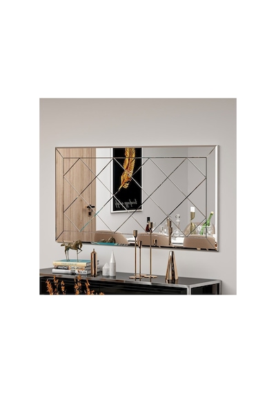 Enc Home Dama Desenli Ayna Gümüş
