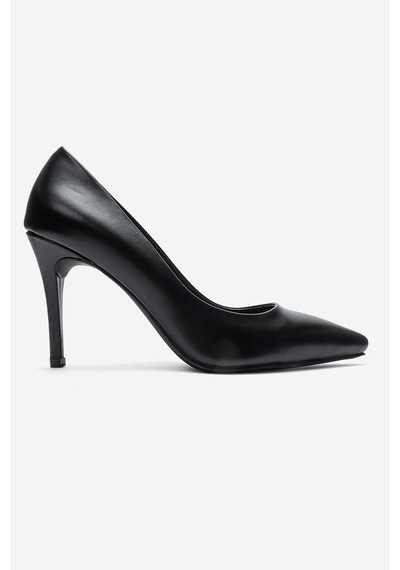 Luvi Shoes Morıel Siyah Cilt Hakiki Deri Kadın Topuklu Ayakkabı