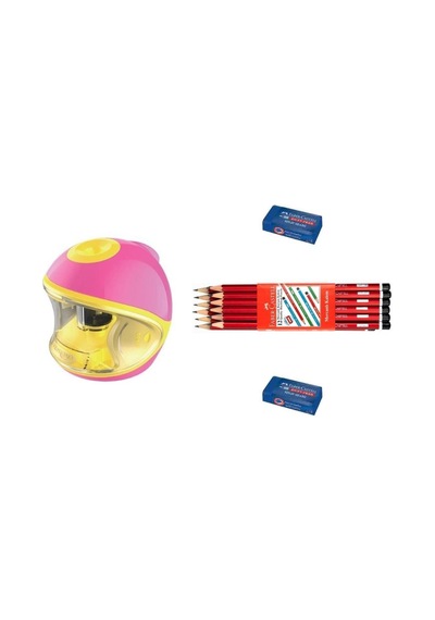 Keyroad Pilli Otomatik Kalemtraş Pembe Seti : Bronz