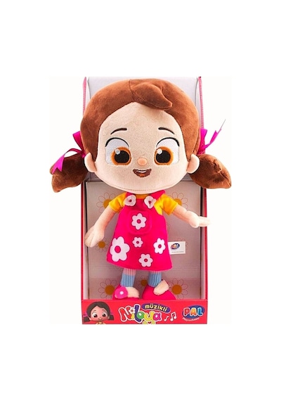 Lisanslı Niloya Kalpli Müzikli Sesli Peluş Bez Bebek 35 Cm Renkli
