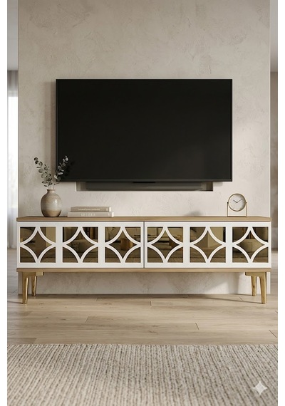 Tsa1236dbg Öz Tv Sehpası Safirmeşe-beyaz-gold 180cm Tsa1236dbg Öz Tv Sehpası Safirmeşe-beyaz-gold 180cm
