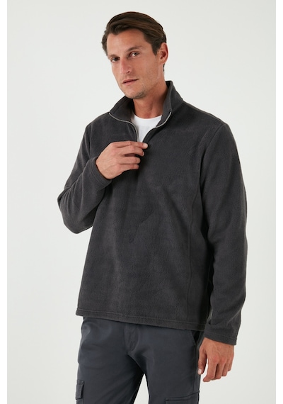 Buratti Slim Fit Dik Yaka Kışlık Şardonlu Erkek Polar 5906053 Antrasit