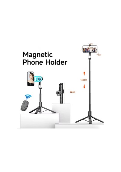 Bluetooth Kumandalı Magsafe Uyumlu Tripod Selfie Çubuğu / 130cm /