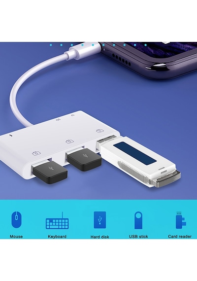 Ally Apple Uyumlu iPhone Lightning To TF SD Card Reader Usb 3.0 Kamera Adaptörü