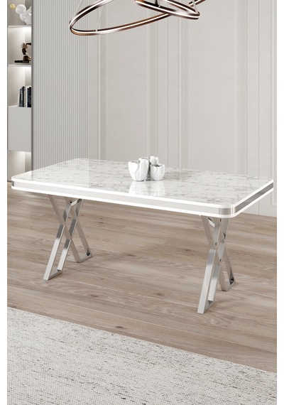 Canisa Vals Serisi 80x130 Lak Panel Beyaz Mermer Desen Masa Takımı Krom Ayaklı 4 Cappucino Sandalye Beyaz Mermer Desen Masa Cappucino Sandalye Canisa Vals Serisi 80x130 Lak Panel Beyaz Mermer Desen Masa Takımı Krom Ayaklı 4 Cappucino Sandalye Beyaz Mermer Desen Masa Cappucino Sandalye