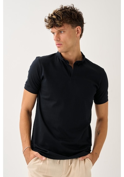 Alexander Gardi Erkek Comfort Fit Polo T-shirt Siyah