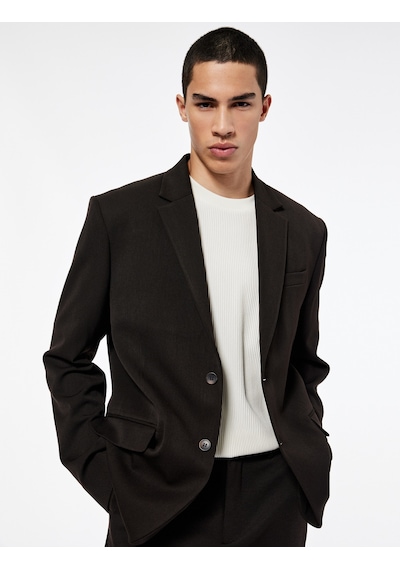 Koton Regular Fit Viskon Karışımlı Kapaklı Cepli Uzun Kollu Mono Yaka Blazer Ceket Kahverengi 6wam50003ıw Kahverengi Koton Regular Fit Viskon Karışımlı Kapaklı Cepli Uzun Kollu Mono Yaka Blazer Ceket Kahverengi 6wam50003ıw Kahverengi