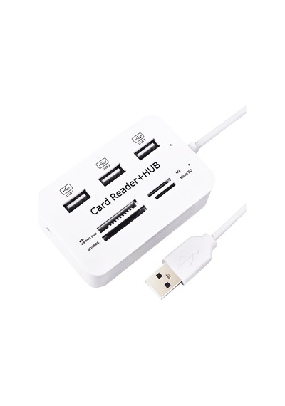 Powermaster 4 Slot Kart Okuyucu + 3 Port Usb 2.0 Çoklayıcı