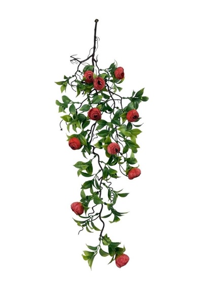 Yapay Çiçek Sarkan Doğal Dallı Kırmızı Erengüllü 70cm Yapay Sarmaşık