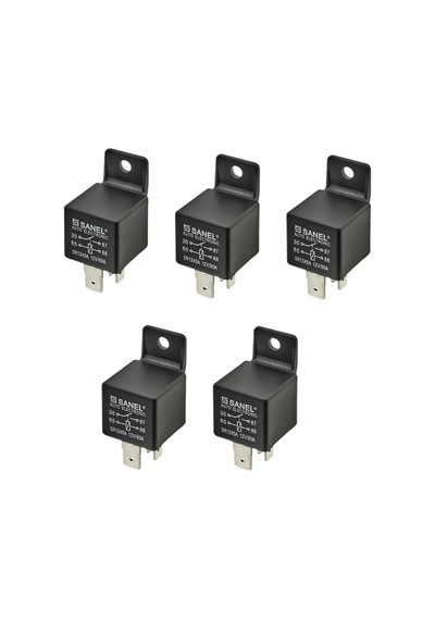 5 Adet Sanel 12v Güç Rölesi 4 Uçlu Sr1245a 12v/80a