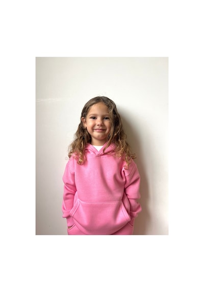 Heyadventure Kız Çocuk Eşofman Takımı Kanguru Cepli Kapüşonlu 3 İplik Şardonlu Pembe Pembe