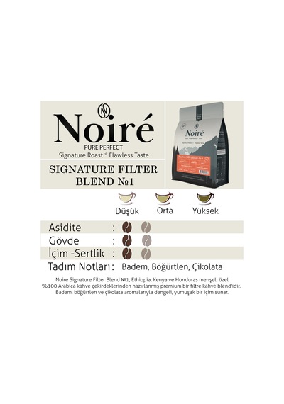 Noire Signature Filter Blend 1 250g %100 Arabica Blend Çekirdek Kahve
