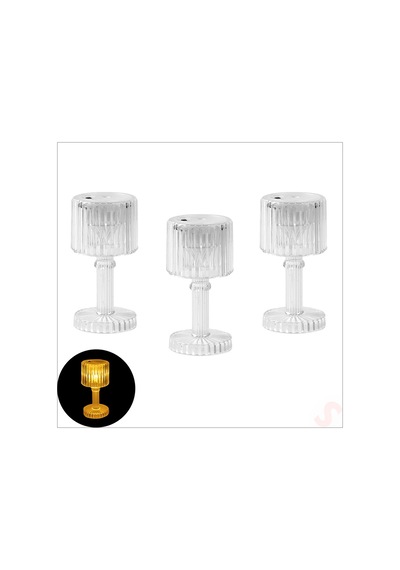 Retro Mini Masa Lambası Pilli Led Işık, 8,5cm X 4cm X 3 Adet
