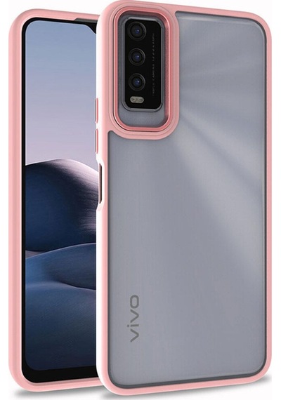 Vivo Y20 Kılıf Zore Flora Kapak Rose Gold