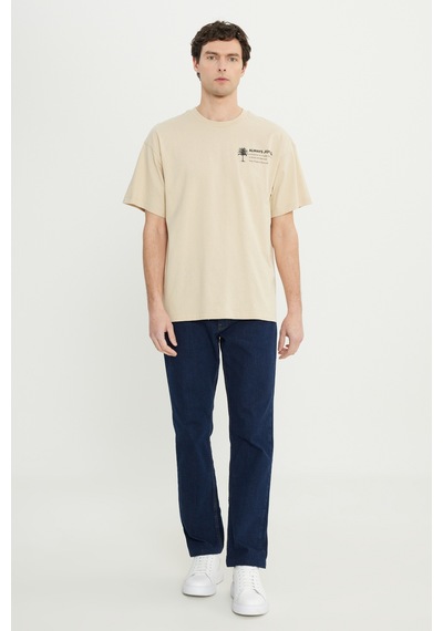 AC&Co / Altınyıldız Classics Erkek Bej %100 Pamuk Oversize Fit Rahat Kesim Bisiklet Yaka Baskılı Tişört Bej AC&Co / Altınyıldız Classics Erkek Bej %100 Pamuk Oversize Fit Rahat Kesim Bisiklet Yaka Baskılı Tişört Bej