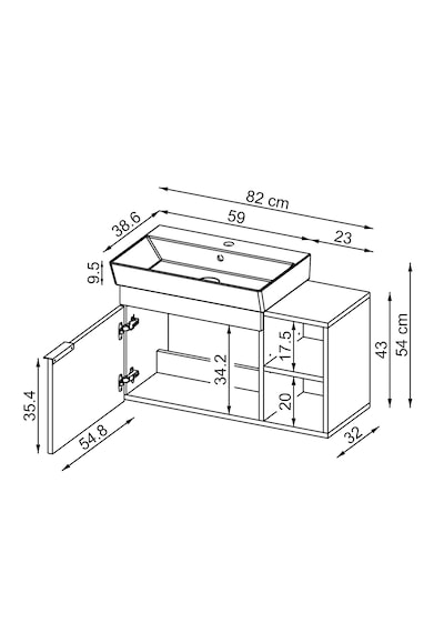 Likya Tek Kapaklı Açık Raflı Lavabolu 82 Cm Banyo Dolabı Alt, Lavabolu Alt Banyo Dolabı Beyaz Likya Tek Kapaklı Açık Raflı Lavabolu 82 Cm Banyo Dolabı Alt, Lavabolu Alt Banyo Dolabı Beyaz