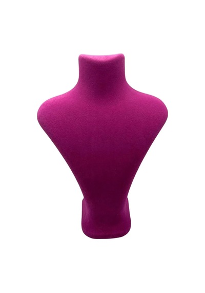 Yerli Üretim Londra Model Süet Kumaş Fujya Renk 28/ 22 Cm Kolye Sergileme Mankeni Çok Renkli