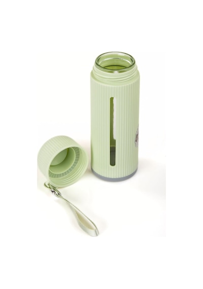 Mukko Home 500 Ml Şeffaf Pencereli Cam Suluk Soft Renkli, Bpa Içermez,yeşil