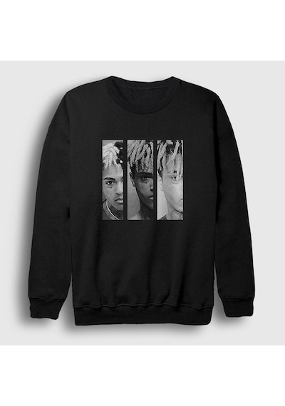 Presmono Unisex Three Xxxtentacion Sweatshirt Siyah