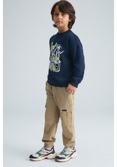 Grımelange REMCO Erkek Çocuk Nakışlı Yuvarlak Yaka Lacivert Sweatshirt Grımelange REMCO Erkek Çocuk Nakışlı Yuvarlak Yaka Lacivert Sweatshirt