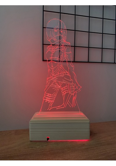 Mikasa Ackerman 16 Renk Gece Lambası
