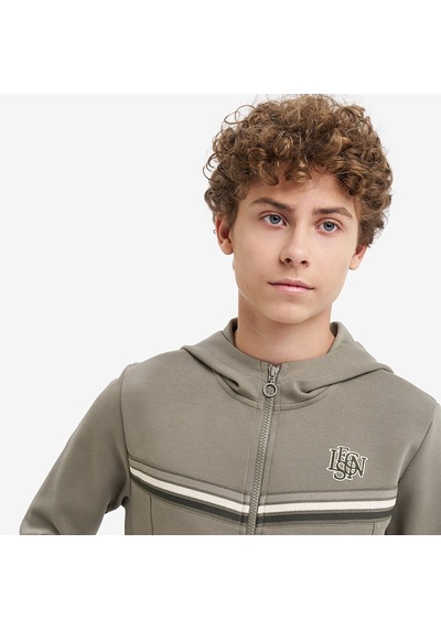 Lescon Haki Çocuk Fermuarlı Kapüşonlu Sweatshirt 26n-3130