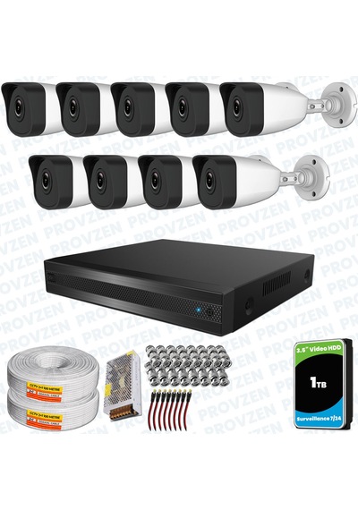 Provzen Rv Hilook 9 Kameralı Full Hd Geniş Açı Güvenlik Kamerası