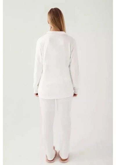 Pierre Cardin 7717 Kadın Uzun Kollu Gömlek Pijama Takımı-krem Krem