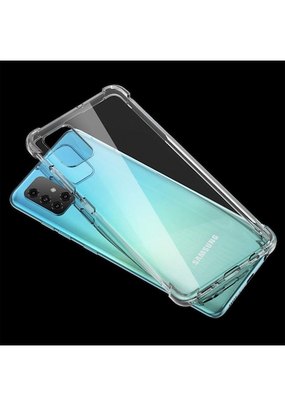 Samsung Uyumlu Galaxy A71 Kilif Köse Korumali Seffaf Silikon Kapak 406850338
