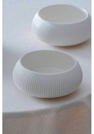 Acar Bianco Perla Porselen Yuvarlak Kase - 14x6 Cm beyaz