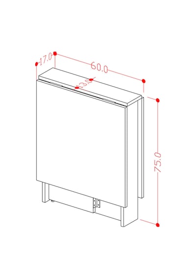 Asra Trend Katlanır Mutfak Yemek Masası KM-32 %100 MDF Akıllı Çalışma Masası Beyaz