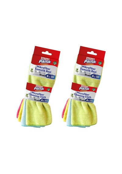 Mikrofiber Temizlik Bezi 4'lü 2 Paketi Belirtilmemiş