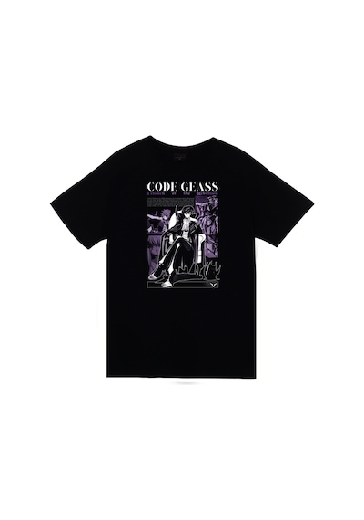 Lelouch Lamperouge - Anime - Karakter Baskılı Unisex %100 Pamuk Siyah T-shirt SIYAH