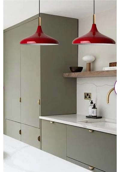 Mylights Tek Fiyatıdır Metal Kırmızı Sarkıt Avize Modern Spor Avize 35cm Salon Mutfak Koridor Cafe Restorant Yatak Odası Kırmız