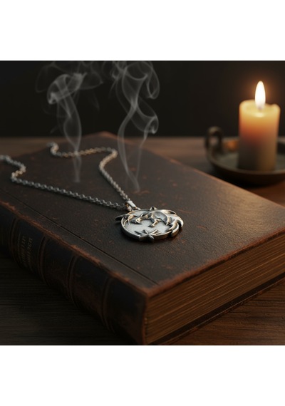 Büyülü Witcher 3 Madalyon Gümüş Kaplama Düz Zincir Kolye Silver