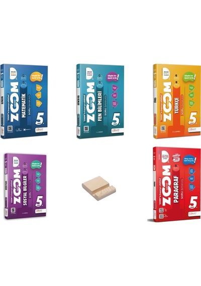 5. Sınıf Zoom Matematik Fen Türkçe Sosyal Ve Paragraf Soru Bankası 5li Set + Telefon Standı