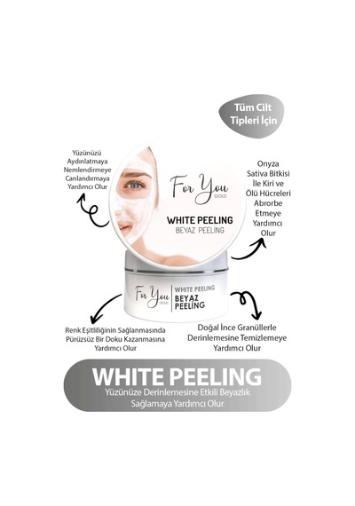 White Peeling Yüz Ve Vücut Peeling Pirinç Peeling Cilt Yenileyici Bakım 100 Ml