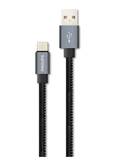 Philips Uyumlu 3A 60W Type-C Deri Kaplama Hızlı Şarj ve Data Kablo