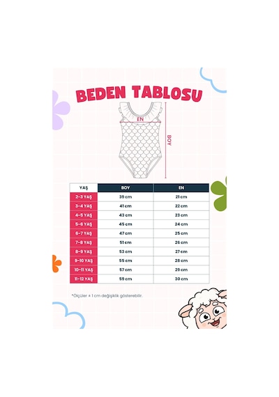 Zuzunga Kız Çocuk Mermaid Desenli Fırfırlı Mayo Mavi-pembe