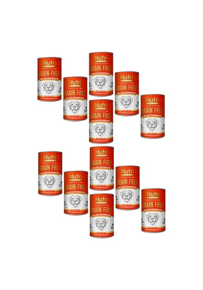 Nutri Canin Tahılsız %92 Somon ve Ördekli Konserve Yetişkin Köpek Maması 12 x 400 G