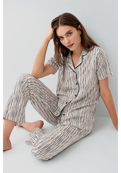 Pierre Cardin Kadın Krem Gömlek Pijama Takım Pc9190-s-v1 Krem
