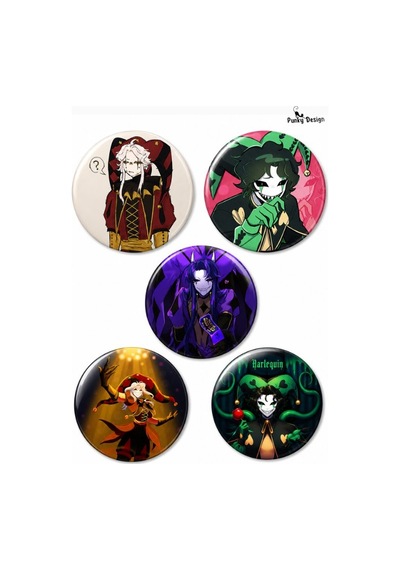 Freak Circus 15'li Rozet Seti 1 Adet Açacaklı Anahtarlık Dark Kawaii Broş Pin Çok Renkli