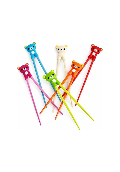 Renkli Chopstick Ve Chopstick Öğrenme Aparatı Kırmızı Çok Renkli